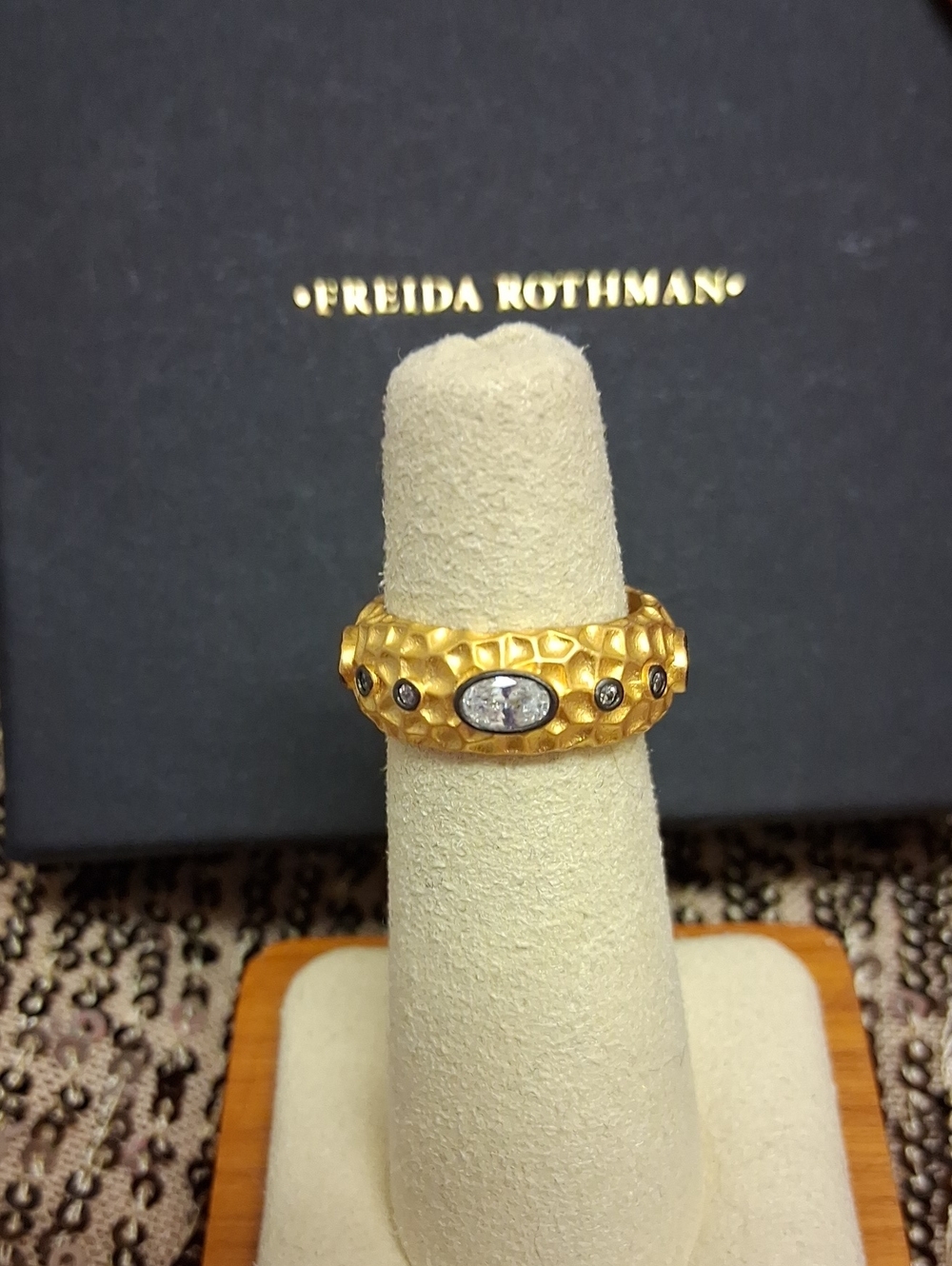 Freida Rothman Textured Multi-stone Ring Size 5